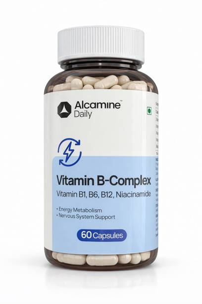 Alcamine Vitamin B Complex (Vit B1, B6, B12) & Niacinamide for Energy & Health – 60 Caps