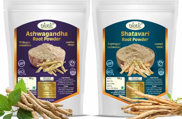 biotic Shatavari and Ashwagandha Powder (100gm each)