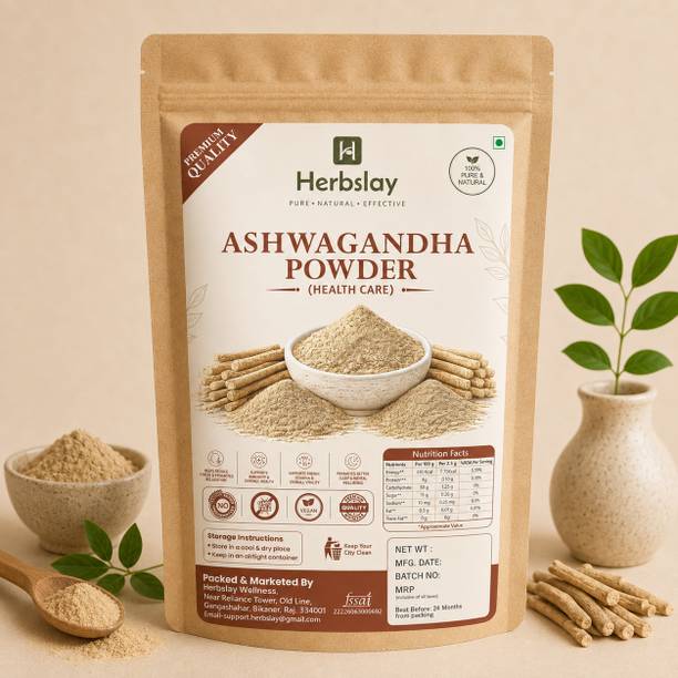Herbslay Organic Ashwagandha Powder | Ayurvedic Care for Stress Relief |No Additives