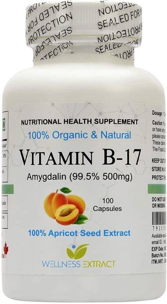 WELLNESS EXTRACT Vitamin B17 Amygdalin 99.5% 500mg Apricot Kernel Extract Organic & Natural