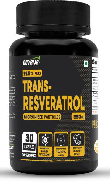 NutriJa Trans Resveratrol 250MG Capsules 99.5% Pure Highly Purified & Bioavailable
