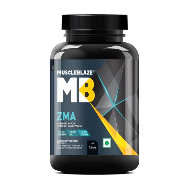 MUSCLEBLAZE ZMA ( Zinc, Magnesium Aspartate, Vitamin B6) for Muscle Recovery & Strength