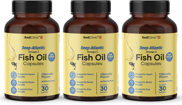 RediClinic Fish Oil Capsules |Triple Strength 2500mg | EPA- 892mg, DHA-594mg