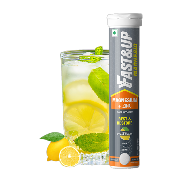 FAST&UP Magnesium Supplement +Zinc,Anti Stress,Muscle Recovery,Anxiety Relief- Lime&Lemon