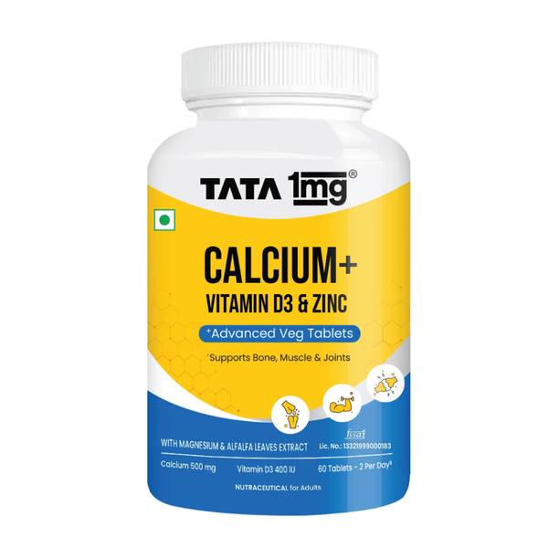 TATA 1mg Calcium & Vitamin D3 supplement with Zinc, Magnesium & Alfalfa