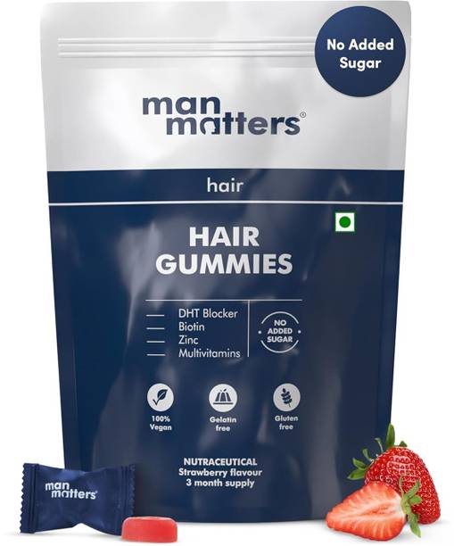 Man Matters Biotin Hair Gummies | Strong &Healthy Hair | No Added Sugar|Vegan & Gut Friendly