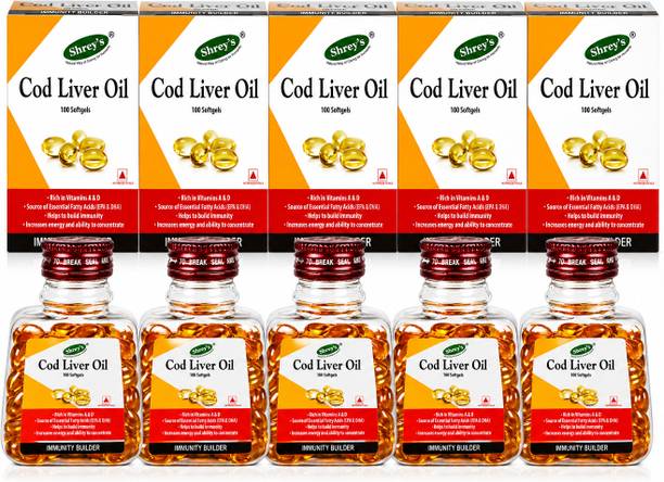 Shrey's Cod Liver Oil Capsule With Vitamin A & D for Immunity, Heart Health & Joints