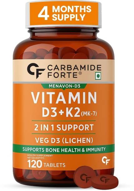 CARBAMIDE FORTE Vitamin D3 K2 MK7 | Plant Based Veg Vitamin D3 Tablets Lichen Source