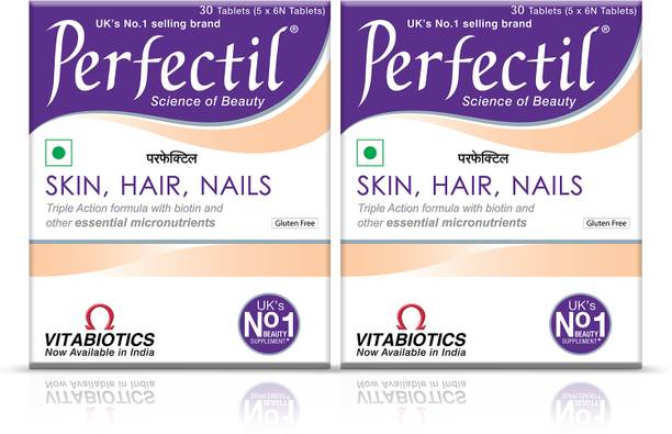 Perfectil Triple Action formula with Biotin a for healthy Skin, Hair, and Nails(Pack of 2)