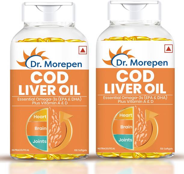 Dr. Morepen COD Liver Oil Capsule with Omega 3 Help Reduce Joint Pain & Support Heart Health