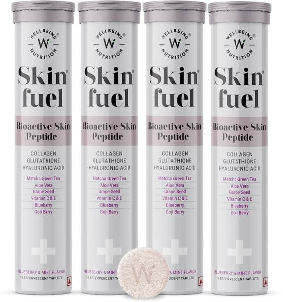 Wellbeing Nutrition Skin Fuel | L Glutathione Collagen Tablets with Hyaluronic Acid for Glowing skin