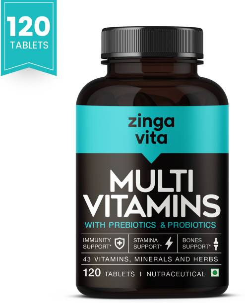 Zingavita Multivitamin Tablets for Men & Women Probiotics, 100% RDA Vitamin C