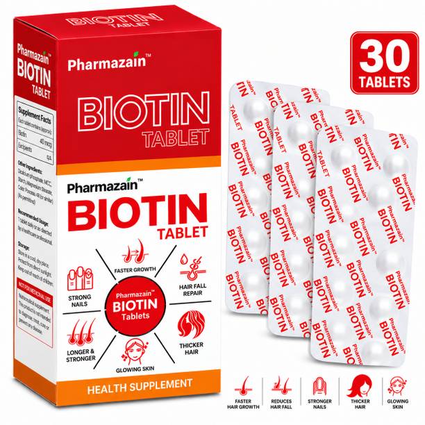 PHARMAZAIN Biotin for Hair | Biotin Tablets for Hair Growth | Hair, Skin & Nails Supplement