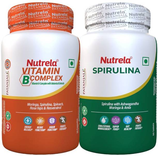 NUTRELA Combo Bcomplex+Spirulina Tab Multivitamin Capsules