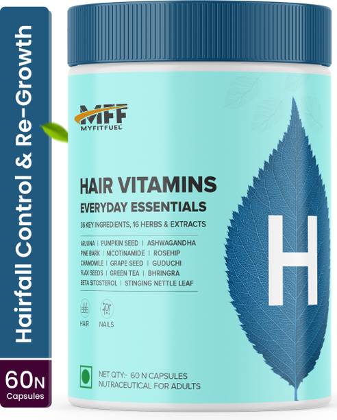 MyFitFuel Hair Vitamins + DHT blocker (36 Vitamins, Mineral & Herbs) Hair Regrowth 60 Nos