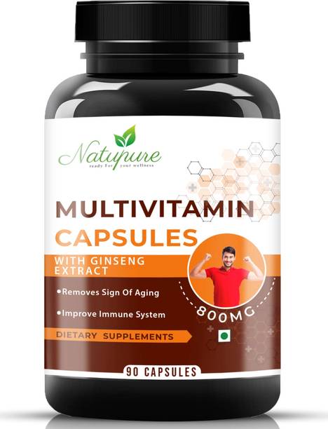 Natupure Multivitamin Capsules With Zinc, Vitamin C, D3, Enhance Stamina & Immunity 800MG