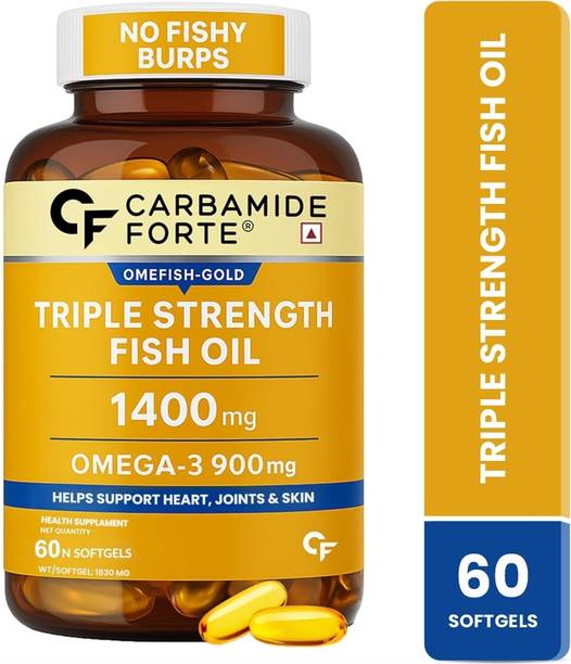 CARBAMIDE FORTE Fish Oil Omega 3 Capsules Triple Strength 1400Mg Fish Oil Capsules