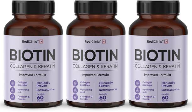 RediClinic Biotin Hair Capsules | Hairfall Control | Helps in Skin Glow
