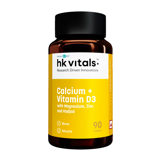 HEALTHKART HK Vitals Calcium Tablets for Women & Men + Vitamin D3 for Bone & Joint Health