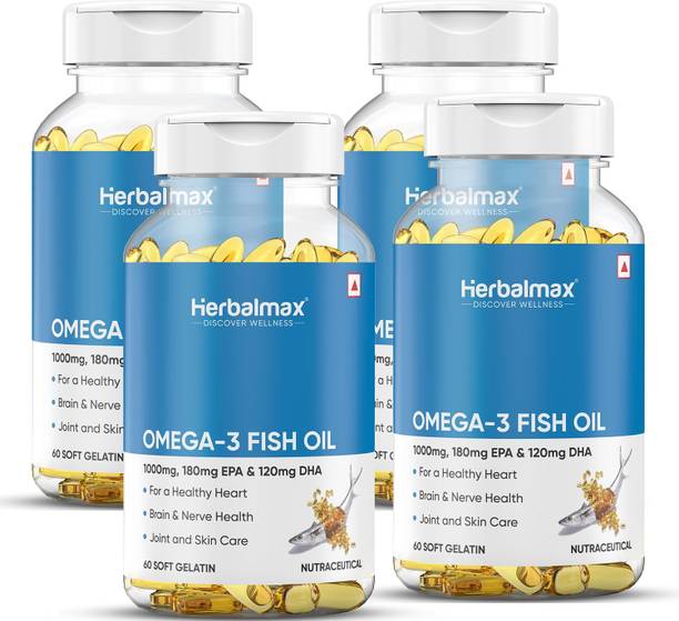 Herbal max Fish oil (1000 Omega 3, with 180 mg EPA & 120 mg) for brain, heart | eye health
