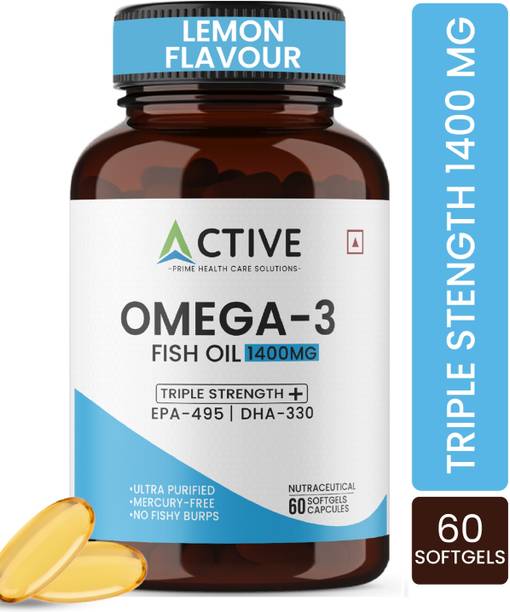 active prime Omega 3 Fish Oil 1400mg (Triple Strength) - 495mg EPA & 330mg DHA