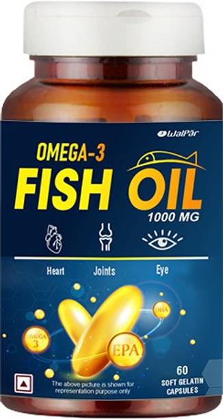WALPAR Fish oil 1000 Omega 3, with 180 mg EPA & 120 mg for brain, heart and eye health