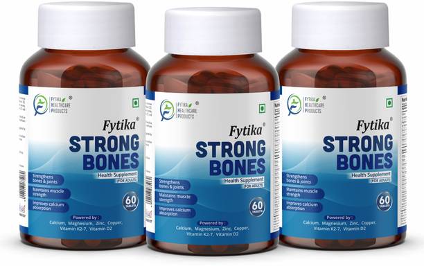 FYTIKA rong Bones | Calcium 1000mg + Vitamin D3 400IU with Zinc,Coper & Vitamin K2