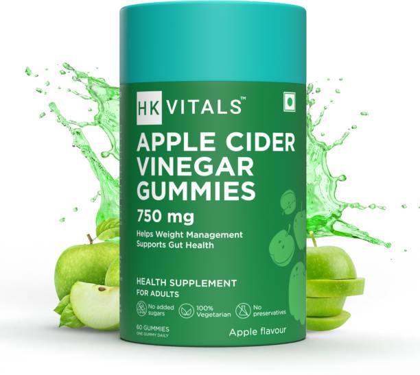 HEALTHKART HK VITALS Apple Cider Vinegar Gummies 750 mg,No Added Sugar, Green Apple Flavour