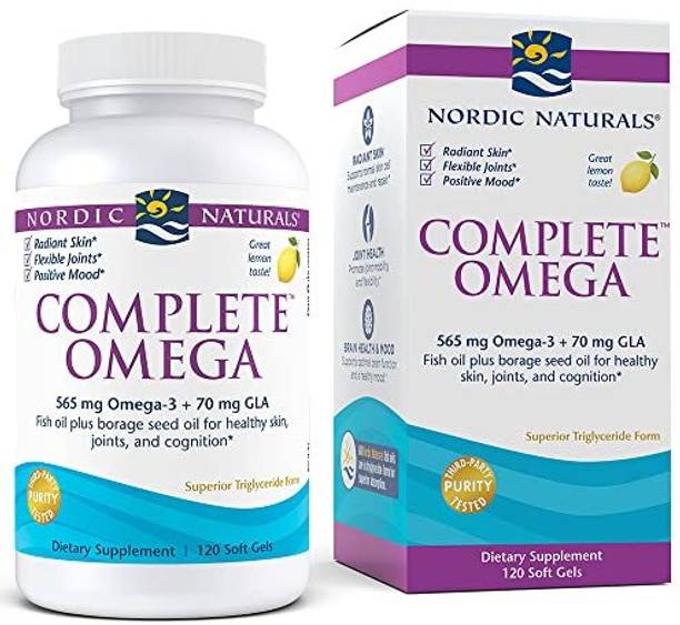 Nordic Naturals Complete Omega 565mg Omega-3 +70mg GLA Softgels Lemon Flavor