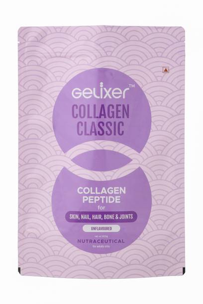 Gelixer Collagen Classic 500 gm, Premium Unflavoured Fish Collagen Peptide for Wellness