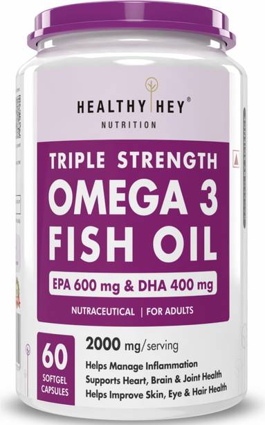 HealthyHey Nutrition Fish Oil - Omega 3 (1000 Mg) Burpless - 60 Softgel