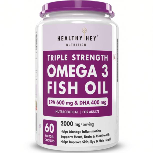 HealthyHey Nutrition Fish Oil - Omega 3 (1000 Mg) Burpless - 60 Softgel