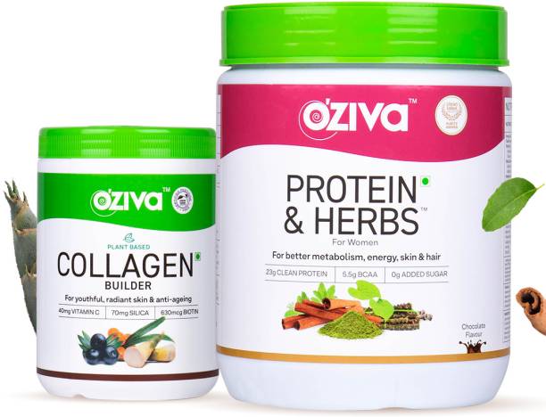 OZiva Collagen Builder (with Vitamin C) & Protein & Herbs Women with Ayurvedic Herbs