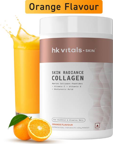 hk vitals Skin Radiance Marine Collagen, Orange | Collagen Peptides with Vitamin C, E
