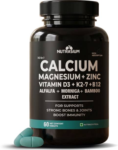 NUTRASIUM Calcium & Vitamin D3 with Magnesium, Zinc & Vitamin K2 For Bone and Joint
