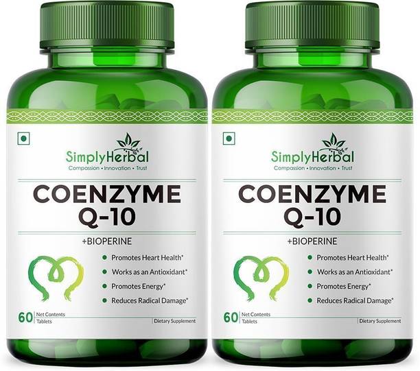 Simply Herbal Coenzyme Q10 200mg Tablets with Bioperine Antioxidant Supplements
