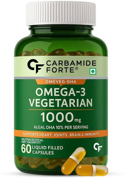 CARBAMIDE FORTE Veg DHA Omega 3 Capsules 1000mg Tablets, Vegan Omega 3 no Fish Oil Used