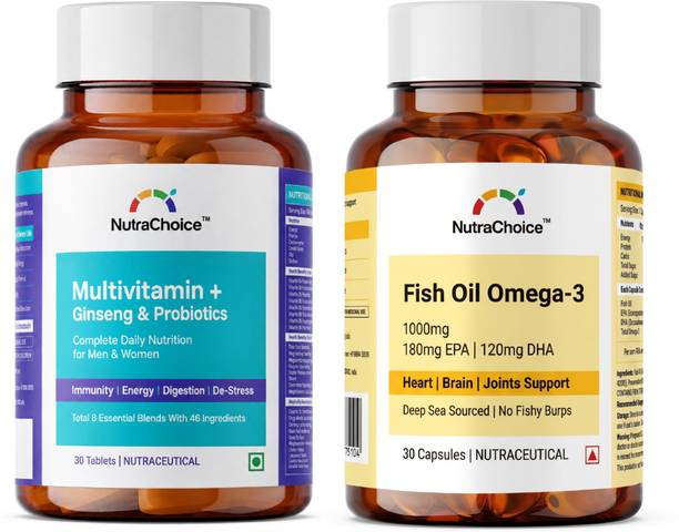 NutraChoice Multivitamin & Omega 3 Fish Oil Double Strength Combo (30N Tabs + 30N Caps)
