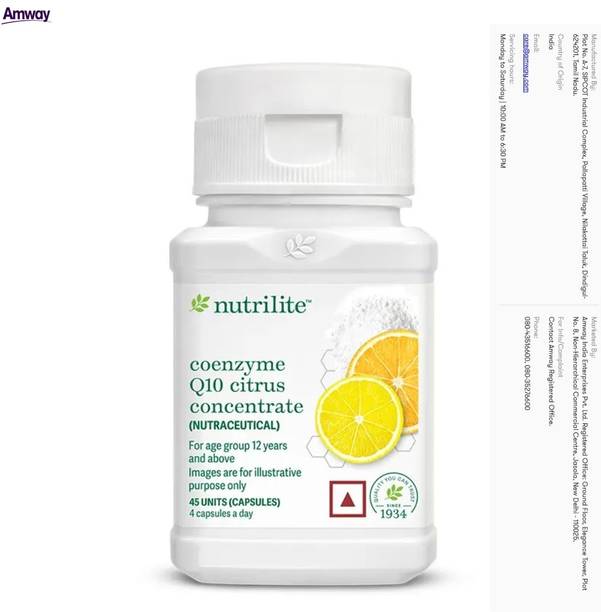 Amway Nutrilite Coenzyme Q10 Citrus Concentrate is available in a 45 capsule bottle