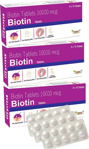 SKS BIOTECH Biotin 10000 mcg Maximum Strength Hair for Men & Women|Healthy Skin & Nails