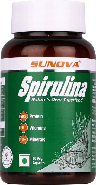 SUNOVA Spirulina Capsules - Spirulina Multivitamin -Pack of 3
