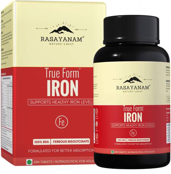 Rasayanam Iron Supplement | Ferrous Bisglycinate, Vitamins, & Herbs | Hemoglobin & Energy