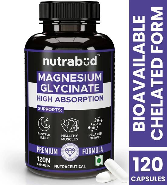 Nutrabud Magnesium Glycinate Capsules 550mg - For Healthy Muscles, Nerves & Bones