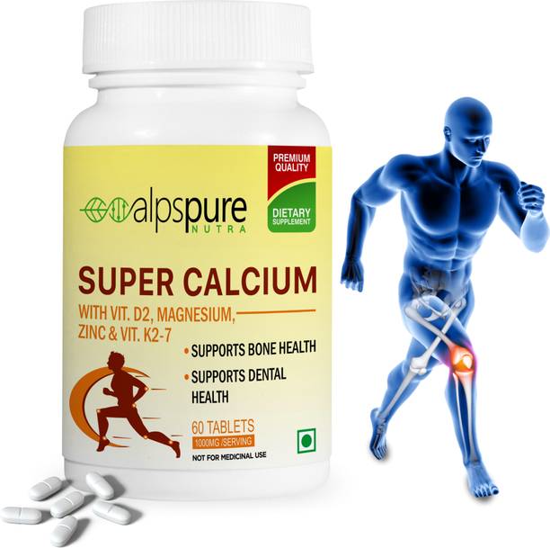 ALPSPURE SUPER CALCIUM WITH VIT-D2,MAGNESIUM,ZINC & VIT-K2-7 60 TABLETS