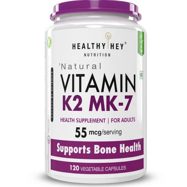 HealthyHey Nutrition Vitamin K2-MK7-100% Vegetarian Source - Support Bone Health- 55 mcg