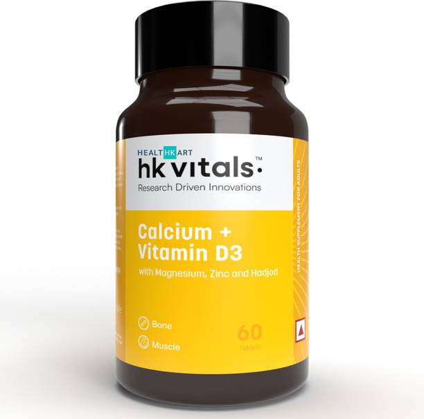 HEALTHKART Calcium Tablets for Men and Women with Vitamin D3 for complete bone health & Joint