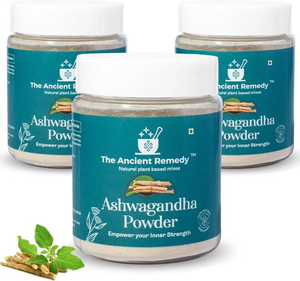 THE ANCIENT REMEDY Ashwagandha Powder Pack of 3 - Natural Stress Relief & Wellness Boost