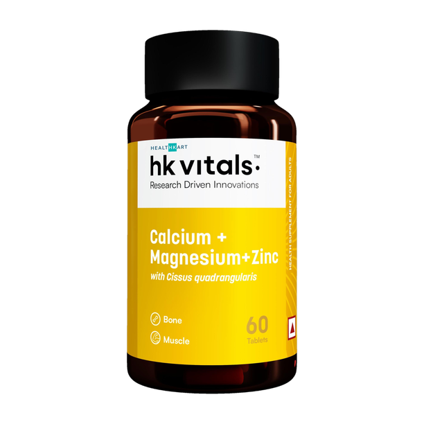 HEALTHKART HK Vitals Calcium Magnesium & Zinc Tablets with Vitamin D3, For Bone Health