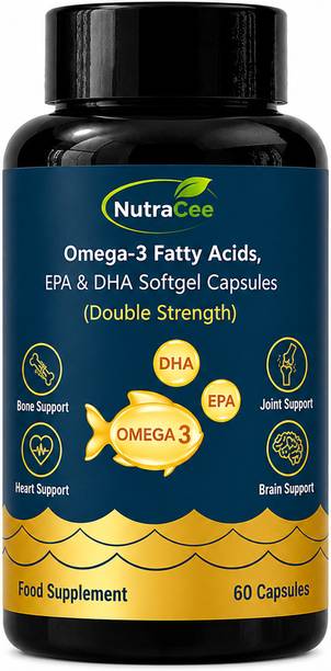 Nutracee Fish Oil Double Strength Omega-3 (360mg EPA&240mg DHA) for Heart & Joint Health