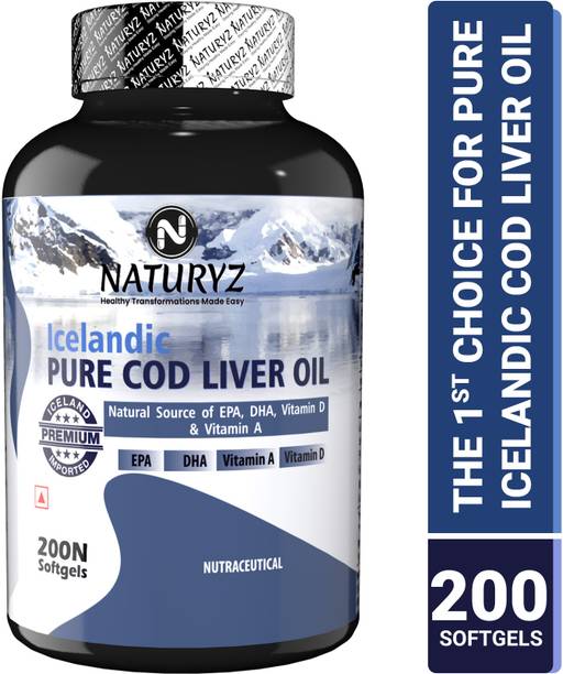 NATURYZ Icelandic COD Liver Oil Capsules with Natural Omega 3 and Vitamins (A & D)